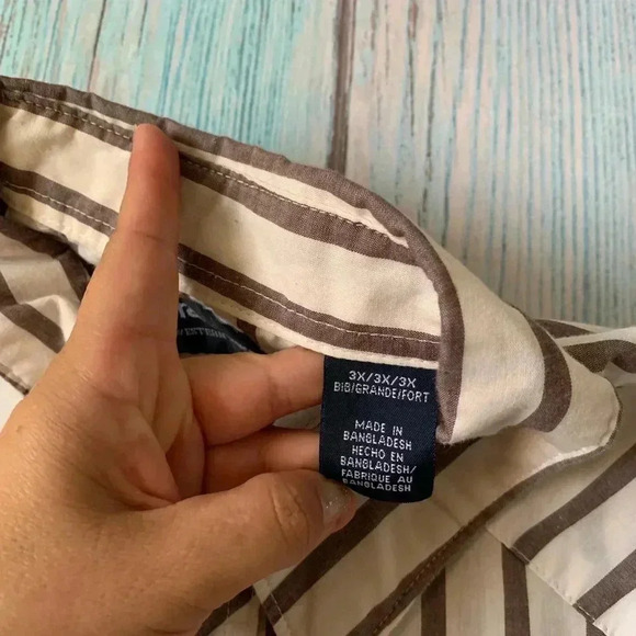 Wrangler work shirt plus size striped snap button long sleeve shirt - Picture 7 of 8